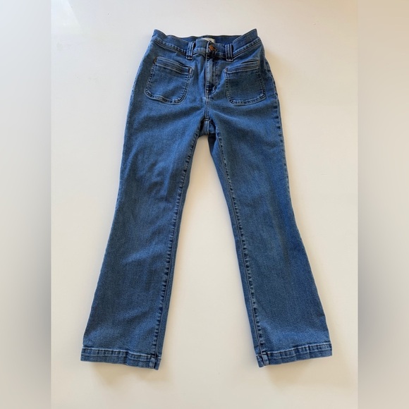 Madewell-Mid Rise-Kick Out-Crop Jeans-Blue-Classic-Spring-Summer-Costal-Size 27 - Picture 6 of 16